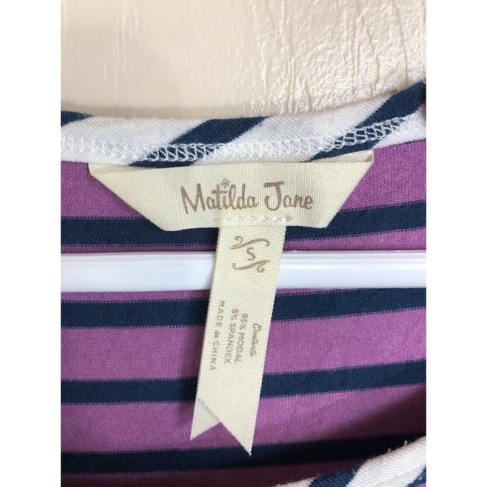 Matilda Jane Womens SM Purple Swing Tunic Shirt with Pockets - Picture 3 of 3